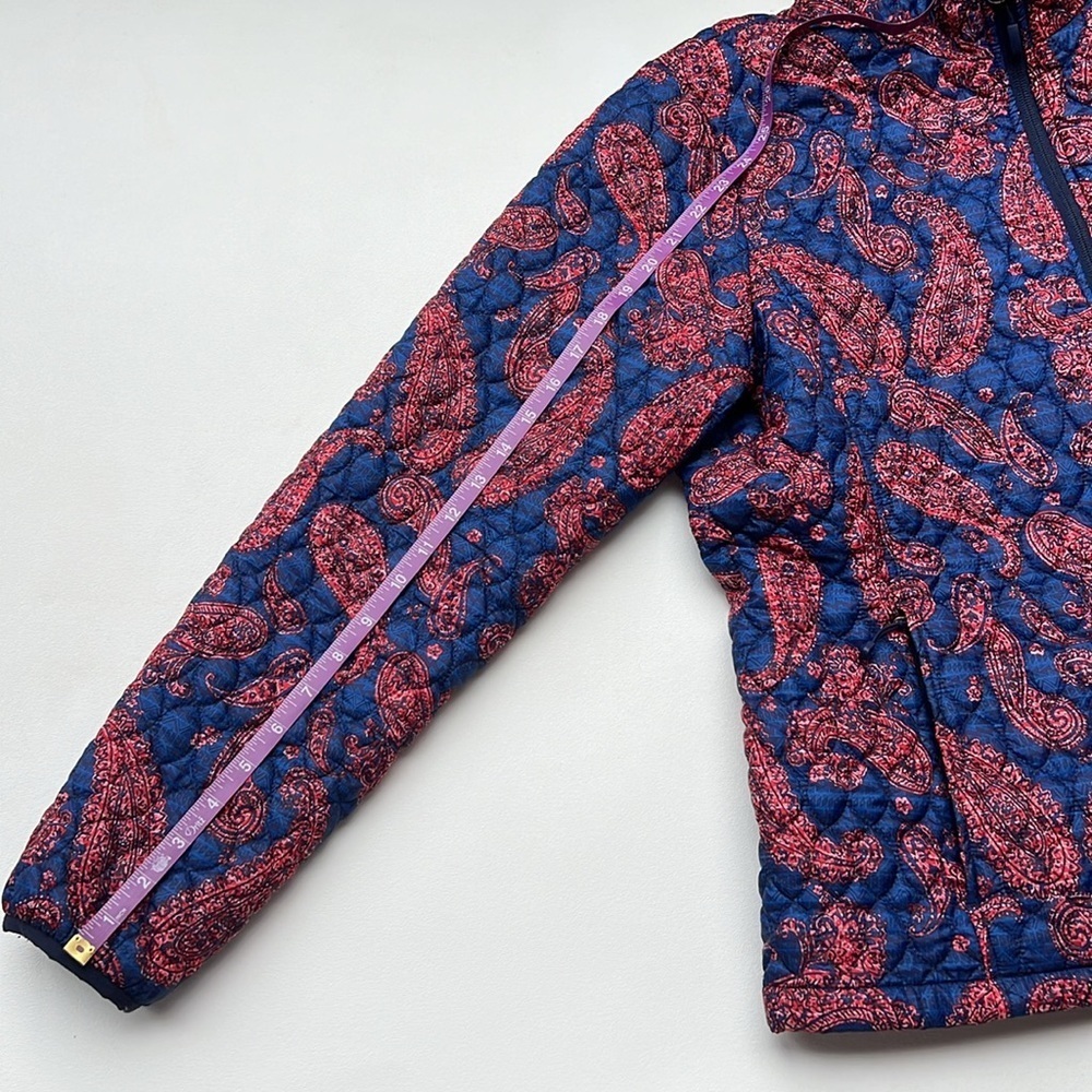 Lands End Paisley quilted red/blue jacket size Large​​ - Picture 5 of 9